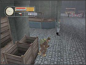 Gdy szeregowiec minie naszą pozycję skradamy się za nim i standardowo go dusimy (zwłoki odciągamy na bok). - [Solucja] GERMAN TOWN cz.3 - II Wojna Światowa: Pilot Down - Na Tyłach Wroga - poradnik do gry