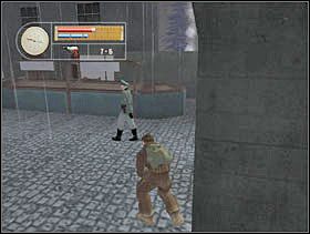 Czekamy, aż sierżant się odwróci, ruszamy za nim i gdy go dogonimy... dusimy go. - [Solucja] GERMAN TOWN cz.3 - II Wojna Światowa: Pilot Down - Na Tyłach Wroga - poradnik do gry