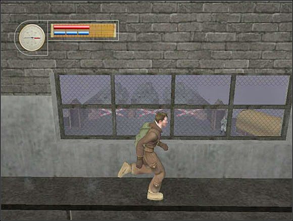 Przez okno widzimy, że przedostanie się przez most nie będzie taki proste. - [Solucja] DOCKYARD cz.1 - II Wojna Światowa: Pilot Down - Na Tyłach Wroga - poradnik do gry