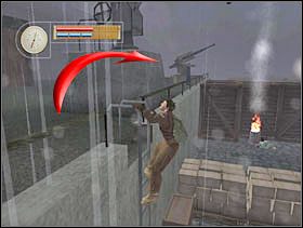 Wchodzimy po drabinie i cichutko zachodzimy obserwatora od tyłu. - [Solucja] DOCKYARD cz.1 - II Wojna Światowa: Pilot Down - Na Tyłach Wroga - poradnik do gry