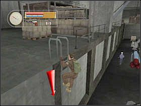 Uważamy na strażnika na dole (by nie patrzył w naszą stronę) i schodzimy na dół. - [Solucja] DOCKYARD cz.4 - II Wojna Światowa: Pilot Down - Na Tyłach Wroga - poradnik do gry