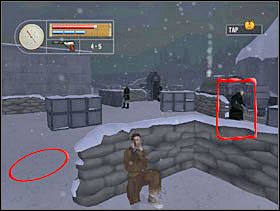 Kiedy Niemiec chodzący w kółko wykona pełny obrót i znajdzie się w miejscu oznaczonym przez kółko... - [Solucja] SIEGFRIED LINE cz.1 - II Wojna Światowa: Pilot Down - Na Tyłach Wroga - poradnik do gry