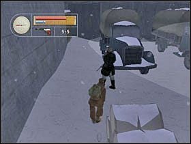 Zakradamy się za beczkami, podchodzimy do niego i go likwidujemy. - [Solucja] SIEGFRIED LINE cz.4 - II Wojna Światowa: Pilot Down - Na Tyłach Wroga - poradnik do gry