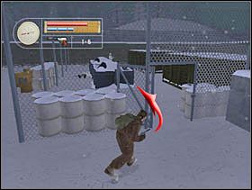 Jeśli będziemy mieć szczęście drugi Niemiec nas nie zauważy i podejdzie bliżej (co ułatwi nam sprawę jeśli chodzi o zabicie go). Jeśli jednak nie będziemy mieli szczęścia zobaczy nas i schowa się za tymi niskimi skrzyniami. - [Solucja] SIEGFRIED LINE cz.5 - II Wojna Światowa: Pilot Down - Na Tyłach Wroga - poradnik do gry