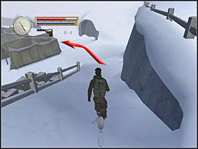 Na dole biegniemy w lewo, za namioty i zatrzymujemy się przy drugim z nich. - [Solucja] OCCUPIED FORT cz.1 - II Wojna Światowa: Pilot Down - Na Tyłach Wroga - poradnik do gry