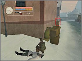 Patrzymy w którą stronę zwrócony jest Niemiec maszerujący wzdłuż murku. Jeśli w naszą stronę to czekamy, aż się odwróci plecami. Wstajemy i biegniemy za nim. - [Solucja] FRENCH VILLAGE cz.2 - II Wojna Światowa: Pilot Down - Na Tyłach Wroga - poradnik do gry