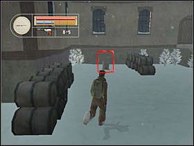 Tam za beczkami skręcamy w lewo i rozpalamy ogień na palenisku. Ogrzewamy się przy nim i wybiegamy z powrotem przez przejście. - [Solucja] FRENCH VILLAGE cz.2 - II Wojna Światowa: Pilot Down - Na Tyłach Wroga - poradnik do gry