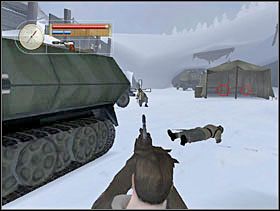 I powoli wychodzimy z prawej strony. Strzelamy Niemcowi w głowę i biegniemy do namiotu. Stamtąd bierzemy jabłko i pierwszy sekret. - [Solucja] OCCUPIED FORT cz.2 - II Wojna Światowa: Pilot Down - Na Tyłach Wroga - poradnik do gry