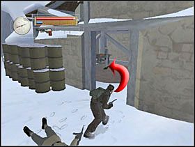 Od wejścia do sierżanta robimy łuk jeśli nie chcemy by nas zauważył. - [Solucja] OCCUPIED FORT cz.2 - II Wojna Światowa: Pilot Down - Na Tyłach Wroga - poradnik do gry