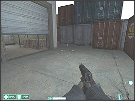 Skręć w prawo i przejdź pomiędzy kontenerem, a siatką - Pierwsze spotkanie (1) | Interwał 02 | FEAR - F.E.A.R.: First Encounter Assault Recon - poradnik do gry