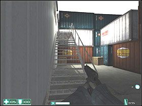 W środku, na skrzyni, znajdziesz Wzmacniacz odruchów - Pierwsze spotkanie (1) | Interwał 02 | FEAR - F.E.A.R.: First Encounter Assault Recon - poradnik do gry