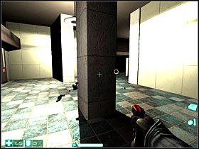 Obok wind, po prawej jest dwóch żołnierzy zwykłych i jeden ciężko opancerzony - Powidok (3) | Interwał 06-C | FEAR - F.E.A.R.: First Encounter Assault Recon - poradnik do gry