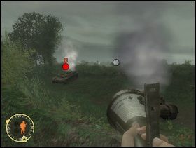 Po załatwieniu pierwszej niemieckiej puchy pora zająć się drugą, bardziej na lewo. Każ swojemu czołgowi ją zaatakować, sam też odpalaj w jej kierunku Panzerfausty. Po skończeniu z nią pozostanie Ci tylko wykończyć Szwabów kryjących się na wprost Twojej pozycji. Przyduś ich ogniem czołgu, obejdź z prawej strony (skąd atakowali Cię niemieccy piechurzy) i zastrzel. - [Solucja] Rozdział 9 Baupte cz.2 - Brothers in Arms: Earned in Blood - poradnik do gry