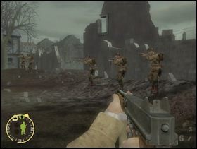 Jeśli interesuje Cię gdzie w tym cholernym fragmencie jest jakieś bezpieczne dla Twoich ludzi miejsce (jeśli jest tutaj takie) to ... być może tutaj, za murami koło ciężarówki i skrzyń z Panzerfaustami. - [Solucja] Rozdział 13 The All Americans Part 2 cz.2 - Brothers in Arms: Earned in Blood - poradnik do gry