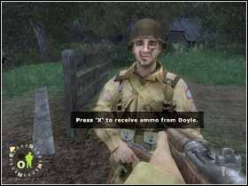 Pamiętaj, że możesz pożyczyć od Doylea (a także każdego innego amerykańskiego żołnierza) amunicję jeśli Ci jej brakuje (tylko do amerykańskiej broni) - klawisz [F] - [Solucja] Rozdział 1 Roses all the way cz.1 - Brothers in Arms: Earned in Blood - poradnik do gry