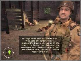 Podpułkownik Cassidy ma dla Ciebie zadanie - musisz zabezpieczyć kościół w St - [Solucja] Rozdział 2 Action at St. Martin cz.1 - Brothers in Arms: Earned in Blood - poradnik do gry