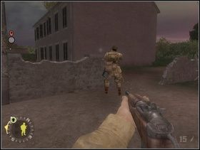 Każ im stanąć za murkiem, który znajduje się za domkiem i stamtąd ostrzeliwać Niemców chowających się za następnym murkiem. - [Solucja] Rozdział 2 Action at St. Martin cz.2 - Brothers in Arms: Earned in Blood - poradnik do gry