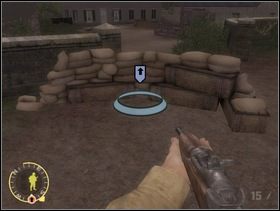 Kiedy załatwisz wszystkich Niemców z MG42 i pomożesz kolegom wyeliminować Szwabów obiegających kościół z lewej ustaw swoich ludzi przy workach z piaskiem, tym razem po drugiej stronie budynku. - [Solucja] Rozdział 2 Action at St. Martin cz.3 - Brothers in Arms: Earned in Blood - poradnik do gry