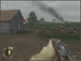 Kiedy wykończysz te dwie małe grupki Szwabów pora zająć się Niemiaszkami cały czas ostrzeliwanymi przez Twoją sekcję wsparcia. Podciągnij szturmanów bliżej celu, za murek - niech również otworzą stamtąd ogień do wroga. - [Solucja] Rozdział 3 Three Patrol Action cz.1 - Brothers in Arms: Earned in Blood - poradnik do gry