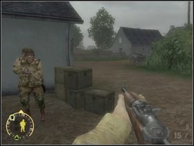 Potem ruszaj do głównej drogi biegnącej przez wieś. - [Solucja] Rozdział 3 Three Patrol Action cz.1 - Brothers in Arms: Earned in Blood - poradnik do gry