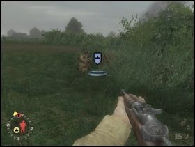 W końcu dojdziesz do początku drugiego poletka. Ustaw sekcje wsparcia tak jak widzisz na obrazku ... - [Solucja] Rozdział 3 Three Patrol Action cz.3 - Brothers in Arms: Earned in Blood - poradnik do gry