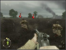 Każda z twoich sekcji powinna rozpocząć ostrzał dwóch grup Niemiaszków przesiadujących w lejach na południowym wschodzie. - [Solucja] Rozdział 4 Hells Corners cz.1 - Brothers in Arms: Earned in Blood - poradnik do gry