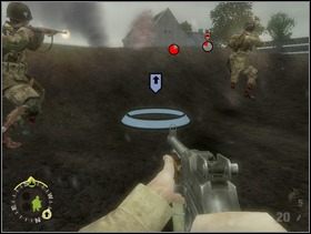 Teraz pora zająć się ostatnim leżącym w pobliżu zabudowań na południu. Ustaw swoich szturmanów w leju w pobliżu budynku, ... - [Solucja] Rozdział 4 Hells Corners cz.2 - Brothers in Arms: Earned in Blood - poradnik do gry