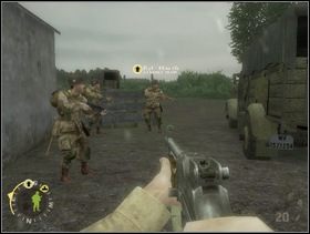 Potem ruszaj dalej - między budynkami, za nimi w lewo. - [Solucja] Rozdział 4 Hells Corners cz.3 - Brothers in Arms: Earned in Blood - poradnik do gry