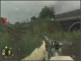 Drugie stanowisko będziesz musiał obejść bardzo szerokim łukiem z prawej strony, przechodząc koło mostu. - [Solucja] Rozdział 4 Hells Corners cz.3 - Brothers in Arms: Earned in Blood - poradnik do gry