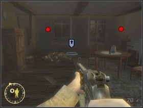 Ustaw żołnierzy przy oknach (wewnątrz pomieszczenia). Na zewnątrz budynku znajduje się stanowisko MG42 (po lewej, na wprost wyjścia) i jakieś Szkopy na prawo. Nie przejmuj się jednak nimi bo ... - [Solucja] Rozdział 5 Chateau Colombieres cz.1 - Brothers in Arms: Earned in Blood - poradnik do gry