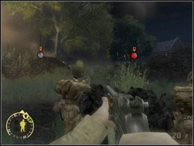 Potem każ żołnierzom zająć pozycję bardziej z przodu, bliżej Szkopków, których przed chwilą zastrzeliliście i każ tym razem skupić ogień na hitlerowcach z prawej. Czołg może teraz zacząć ostrzał Niemiaszków chowających sie za murkiem po lewej, powinien ich widzieć. - [Solucja] Rozdział 5 Chateau Colombieres cz.2 - Brothers in Arms: Earned in Blood - poradnik do gry