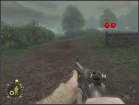 Wróć teraz do sekcji szturmowej (wsparcie pozostaje na swojej pozycji i przykuwa uwagę MG42) i ruszaj razem z nią dróżką na południowy-wschód. - [Solucja] Rozdział 6 Bloody Gulch cz.1 - Brothers in Arms: Earned in Blood - poradnik do gry