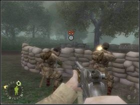 Potem zawołaj szturmanów i ustaw ich za tymi samymi workami ale z drugiej strony. Każ strzelać do ostatniej grupy Niemców (tej samej, do której grzeje wsparcie). - [Solucja] Rozdział 6 Bloody Gulch cz.2 - Brothers in Arms: Earned in Blood - poradnik do gry