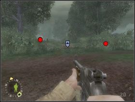 Obróć się w lewo o 90 stopni, zawołaj swoją sekcję wsparcia i ustaw ją za żywopłotem kawałek dalej. Stamtąd niech położy ogień na Niemców na wprost. - [Solucja] Rozdział 6 Bloody Gulch cz.2 - Brothers in Arms: Earned in Blood - poradnik do gry