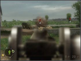 ... albo całkiem na lewo. Musisz (jeśli cały czas strzela) zlikwidować obsługę moździerza pośrodku placu - obejdź ich z prawej strony albo zwyczajnie rzuć granat. - [Solucja] Rozdział 7 Eviction Notice cz.1 - Brothers in Arms: Earned in Blood - poradnik do gry