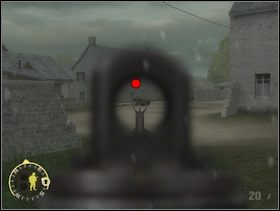 Każ szturmanom ostrzeliwać którąś grupkę piechoty (najlepiej chyba tą po lewej) a sam obejdź stanowiska Niemców z lewej. Jeżeli grupa Fryców ostrzeliwana przez Twoich kolegów również zdoła się przemieścić wchodząc Ci w drogę wykończ ich (granat mile widziany). Potem zabij w końcu obsługę armaty (2 ludzi). - [Solucja] Rozdział 9 Baupte cz.1 - Brothers in Arms: Earned in Blood - poradnik do gry