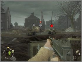 Dopadnij do przewróconej ciężarówki i stamtąd piorunem obrzuć armatę granatami, ostrzelaj z pistoletu maszynowego. - [Solucja] Rozdział 13 The All Americans Part 2 cz.1 - Brothers in Arms: Earned in Blood - poradnik do gry