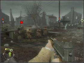 Mam nadzieję, że Ci się udało i niemiecka armata przestała strzelać. Powinieneś teraz dostrzec stanowisko karabinu maszynowego (czerwona kropka). Jeśli jakimś Niemiaszkom udało się przeżyć Twój dziki szturm na stanowisko armaty p-lot, przyduś ich ogniem obu swoich sekcji, ... - [Solucja] Rozdział 13 The All Americans Part 2 cz.1 - Brothers in Arms: Earned in Blood - poradnik do gry