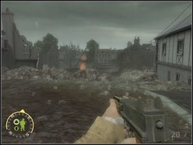 Zawołaj do siebie wszystkich swoich ludzi i ruszaj dalej, drogą na północny-wschód. Masz się spotkać z Doylem, rozglądaj się za pomarańczowym dymem aby go zlokalizować. - [Solucja] Rozdział 13 The All Americans Part 2 cz.1 - Brothers in Arms: Earned in Blood - poradnik do gry