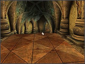 Na ich końcu, po minięciu niewielkiej sali, z okien której mogłem podziwiać wiszących gdzieś u powały Bahro, dostrzegłem lampę i leżący tam przedmiot - Poradnik do gry - 01 KVEER | Myst V Koniec Wieków - Myst V: Koniec Wieków - poradnik do gry