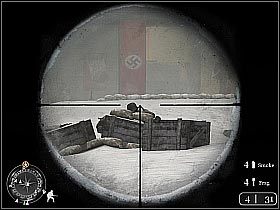 W miarę możliwości powinieneś próbować zaskakiwać wrogów od flanki, aczkolwiek w niektórych sytuacjach może to być dość ryzykowne (screen 1) - Demolition (3) | The Winter War | Misja Call of Duty 2 - Call of Duty 2 - poradnik do gry