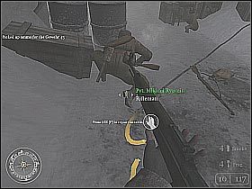 Skieruj się do najbliższego budynku - Repairing the Wire (2) | Not One Step Backwards! | Misja Call of Duty 2 - Call of Duty 2 - poradnik do gry