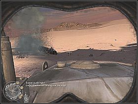 W przypadku ostatniej grupy (zaznaczonej oczywiście na kompasie) będziesz musiał zająć się zarówno czołgami, jak i kilkoma dodatkowymi działami (screeny 1 i 2) - 88 Ridge | The Tank Squadrons | Misja Call of Duty 2 - Call of Duty 2 - poradnik do gry