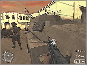 Jak się zapewne domyślasz, będziesz musiał likwidować pojawiających się gostków - Armored Car Escape (2) | Rommels Last Stand | Misja Call of Duty 2 - Call of Duty 2 - poradnik do gry