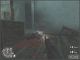 Przede wszystkim, powinieneś kucnąć, tak aby uniknąć ewentualnych trafień - The Tiger (1) | The Battle for Caen | Misja Call of Duty 2 - Call of Duty 2 - poradnik do gry