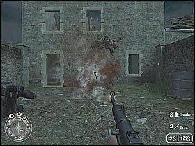 Będziesz sobie tu oczywiście musiał poradzić z kilkoma nowymi przeciwnikami (screen 1) - The Tiger (3) | The Battle for Caen | Misja Call of Duty 2 - Call of Duty 2 - poradnik do gry