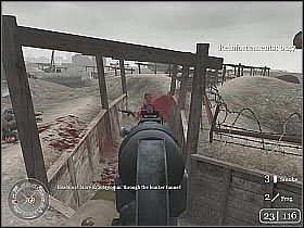 Po kilku chwilach będziesz musiał rozpuścić dym, tak aby oznajmić sojuszniczym jednostkom o konieczności przeprowadzenia nalotu - Defending the Pointe (3) | D-Day | Misja Call of Duty 2 - Call of Duty 2 - poradnik do gry