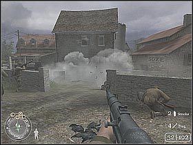 Wbiegnij do środka i zacznij likwidować kolejnych gostków (screen 1) - The Silo (2) | D-Day | Misja Call of Duty 2 - Call of Duty 2 - poradnik do gry