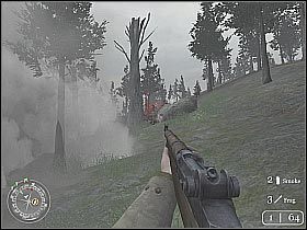 Po dotarciu do ściany bunkra od razu skieruj się na jego tyły - Rangers Lead The Way (2) | Hill 400 | Misja Call of Duty 2 - Call of Duty 2 - poradnik do gry