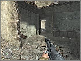 Uważaj, gdyż wrogie siły mogą przygotować w tym miejscu zasadzkę (screen 1) - The Crossing Point (2) | Crossing the Rhine | Misja Call of Duty 2 - Call of Duty 2 - poradnik do gry